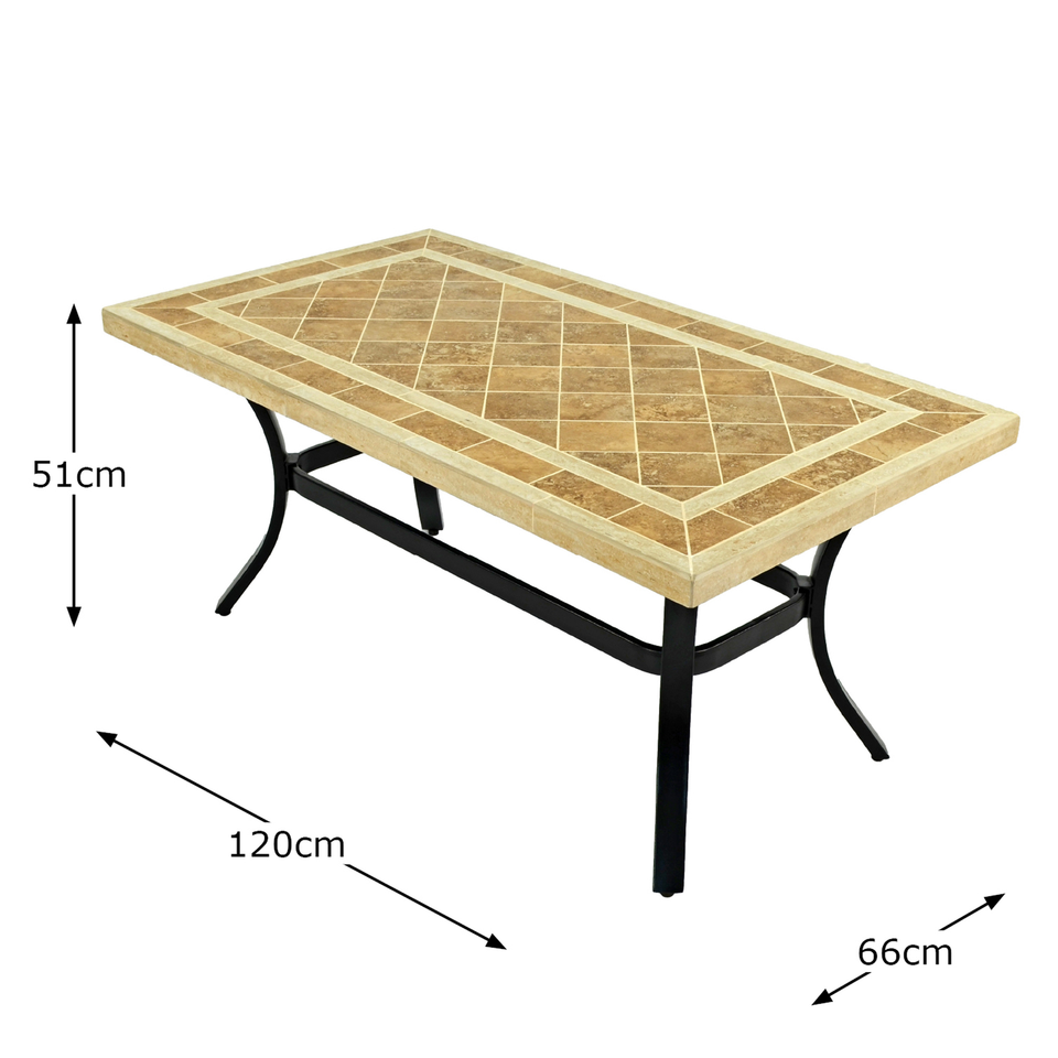 Byron Manor Hampton Garden Stone Rectangular Coffee Table with 4 Windsor Lounge Chair Set