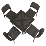 Nardi Clip 70cm Garden Table With 4 Bistrot Chair Set in Anthracite