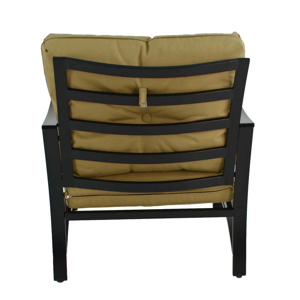 Byron Manor Bayfield Firepit Garden Coffee Table with 4 Windsor Deluxe Lounge Chair Set
