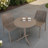 Nardi Step Garden Table With 2 Tiberina Bistrot Chair Set in Turtle Dove