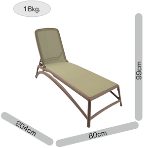 Nardi Atlantico Sun Lounger in Turtle Dove & Olive Green