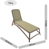 Nardi Atlantico Sun Lounger in Turtle Dove & Olive Green