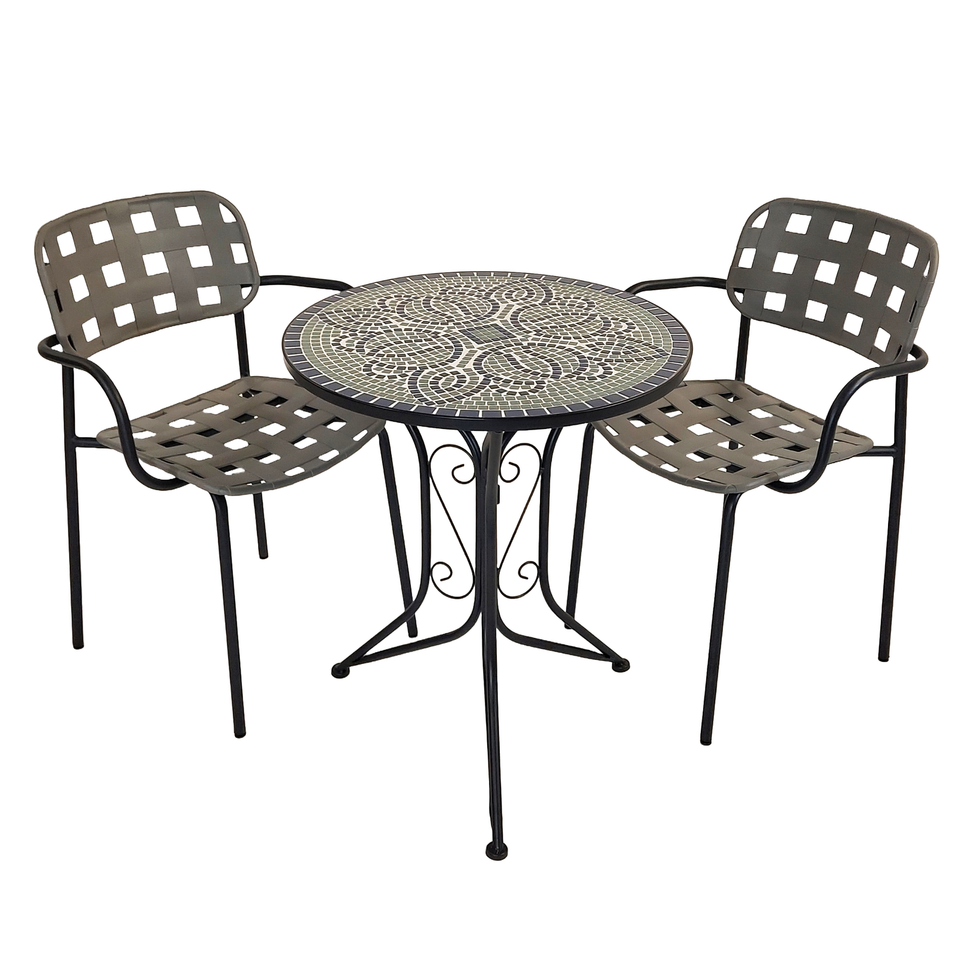 Summer Terrace Antigua Bistro 60cm with 2 Karin Chairs Garden Set