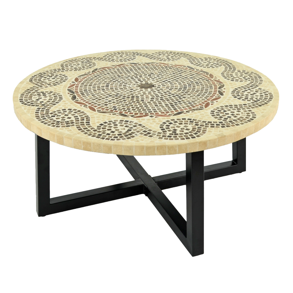 Byron Manor Avignon Garden Coffee Table with 4 Windsor Deluxe Lounge Chair Set