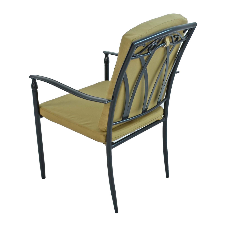 Byron Manor Bayfield Firepit Garden Patio Table with 4 Ascot Deluxe Chairs Set