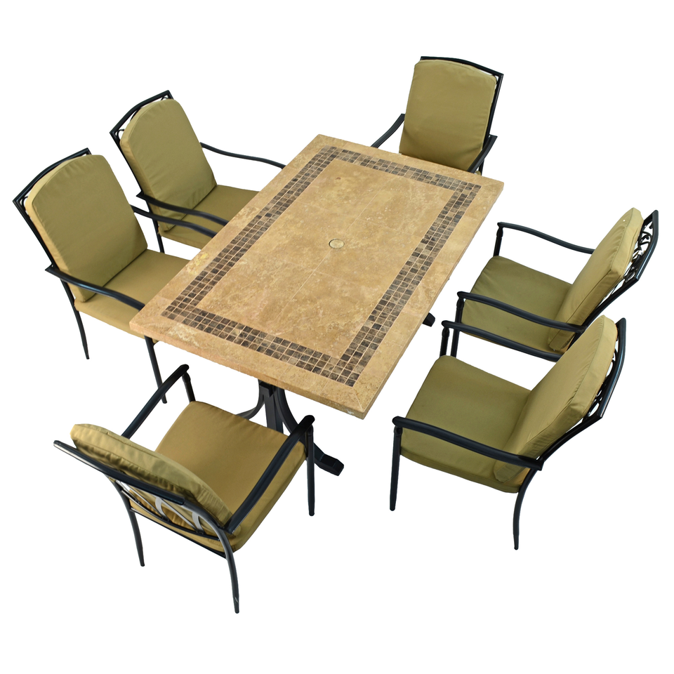 Byron Manor Charleston Garden Dining Table With 6 Ascot Chairs Set