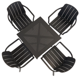 Nardi Clip 70cm Garden Table With 4 Tiberina Armchair Set in Anthracite
