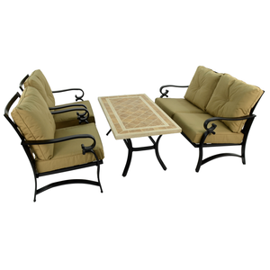 Byron Manor Hampton Garden Stone Rectangular Coffee Table with Windsor Lounge Sofa & 2 Chair Set