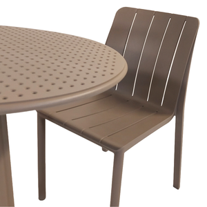 Nardi Step Garden Table With 2 Tiberina Bistrot Chair Set in Turtle Dove