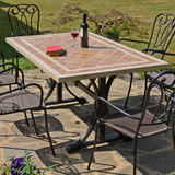 Byron Manor Hampton Garden Stone Rectangular Table with 6 Ascot Chairs Set