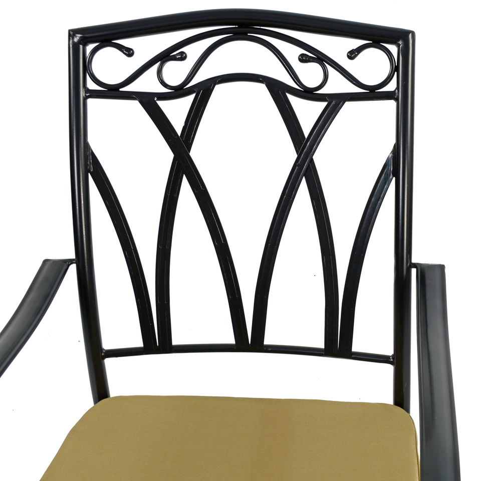 Byron Manor Avignon Stone Mosaic Garden Dining Table with 4 Ascot Chairs
