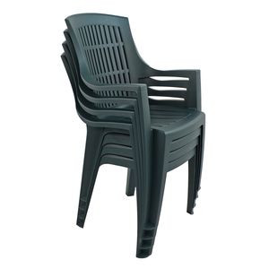 Trabella Parma Stack Garden Chair in Green - Pack of 4