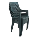 Trabella Parma Stack Garden Chair in Green - Pack of 4