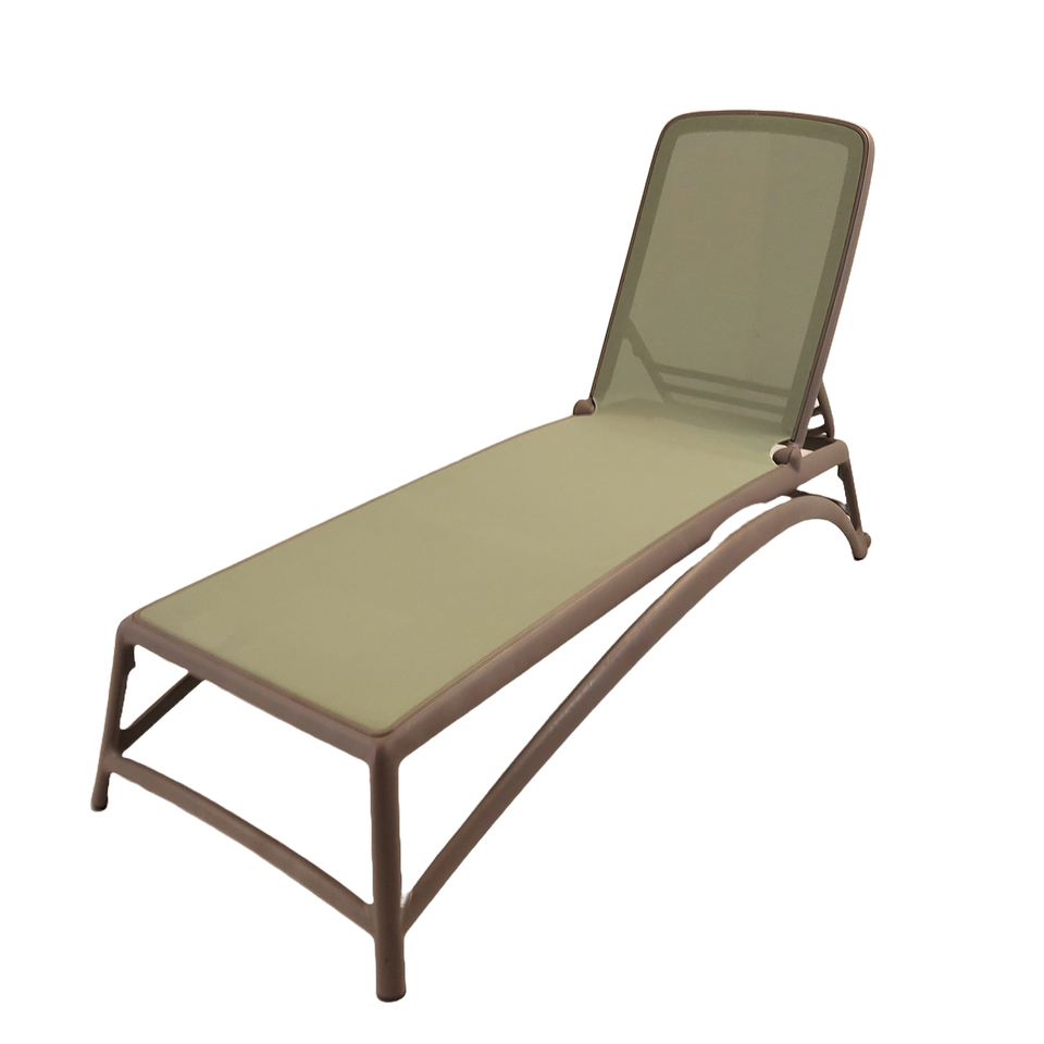 Nardi Atlantico Sun Lounger in Turtle Dove & Olive Green