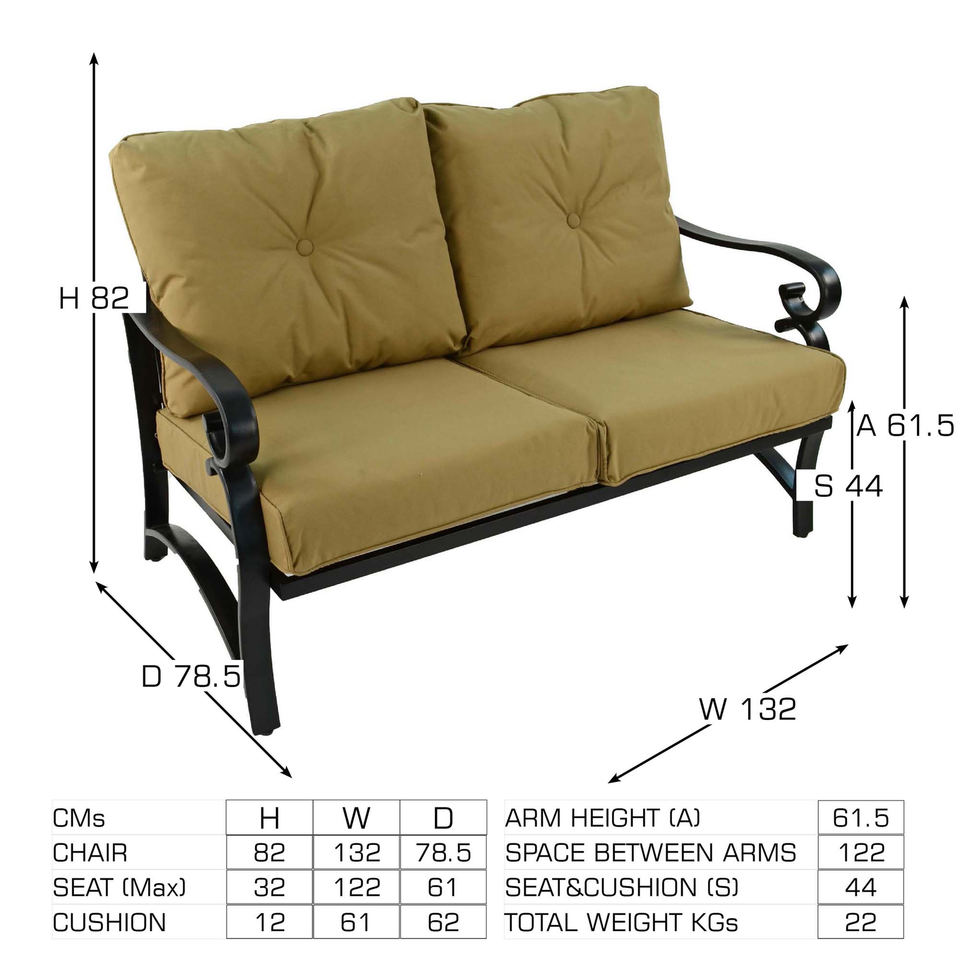 Byron Manor Hampton Garden Stone Rectangular Coffee Table with Windsor Lounge Sofa & 2 Chair Set