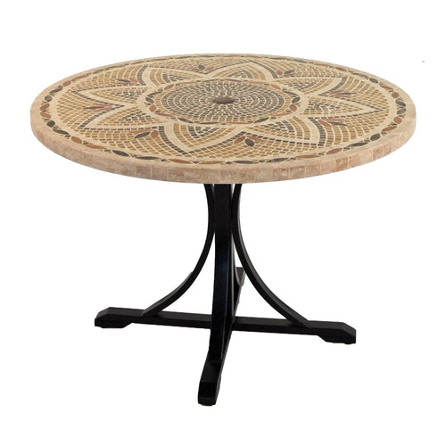 Byron Manor Montpellier 110cm Garden Mosaic Stone Dining Table