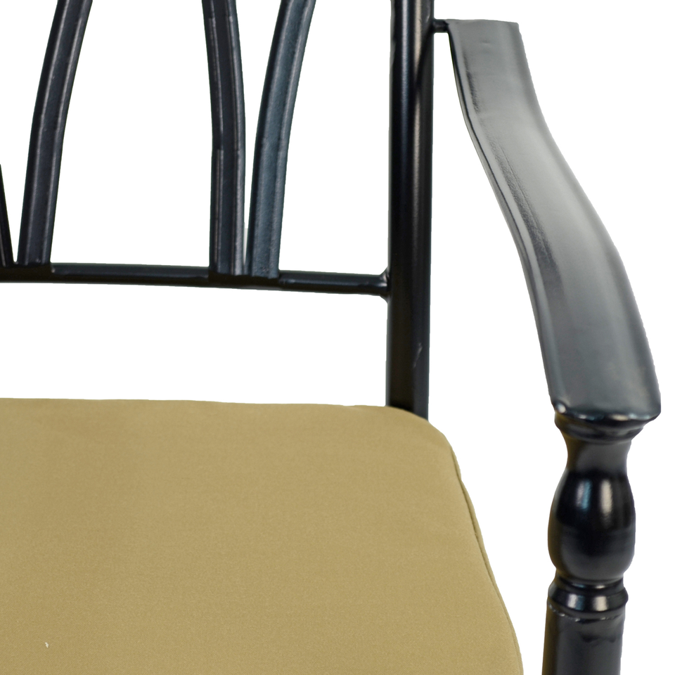 Byron Manor Bayfield Firepit Garden Patio Table with 4 Ascot Chairs Set