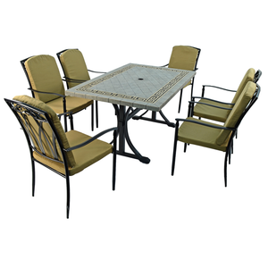 Byron Manor Burlington Dining Table With 6 Ascot Deluxe Chairs Set