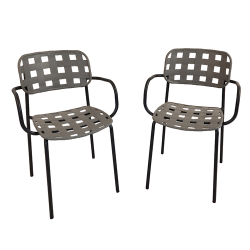 Modura Karin Garden Chair Nickel Grey-Black - Pack of 2