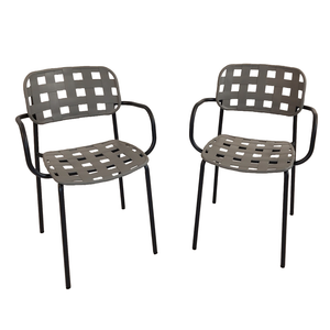 Modura Karin Garden Chair Nickel Grey-Black - Pack of 2
