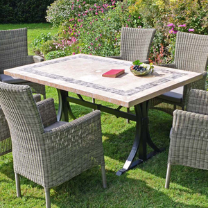 Byron Manor Charleston Garden Dining Table With 6 Ascot Chairs Set