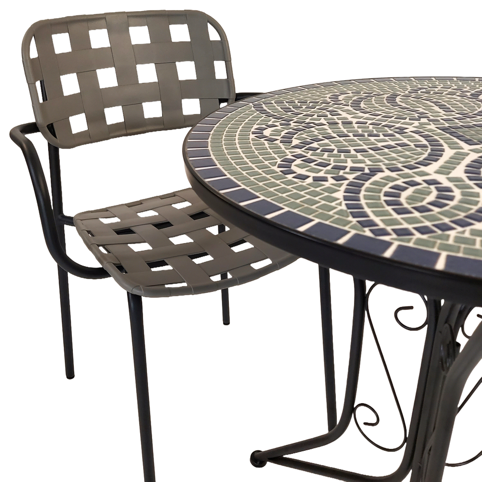 Summer Terrace Antigua Bistro 60cm with 2 Karin Chairs Garden Set