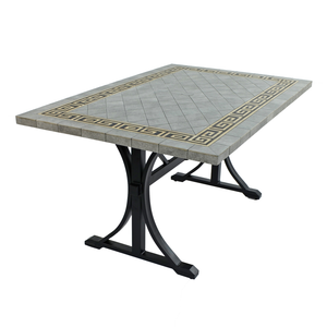 Byron Manor Burlington Mosaic Stone Garden Dining Table with 6 Ascot Chairs