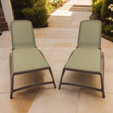 Nardi Atlantico Sun Lounger Turtle Dove & Olive Green Pack Of 2