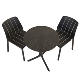 Nardi Step Garden Table With 2 Tiberina Bistrot Chair Set in Anthracite