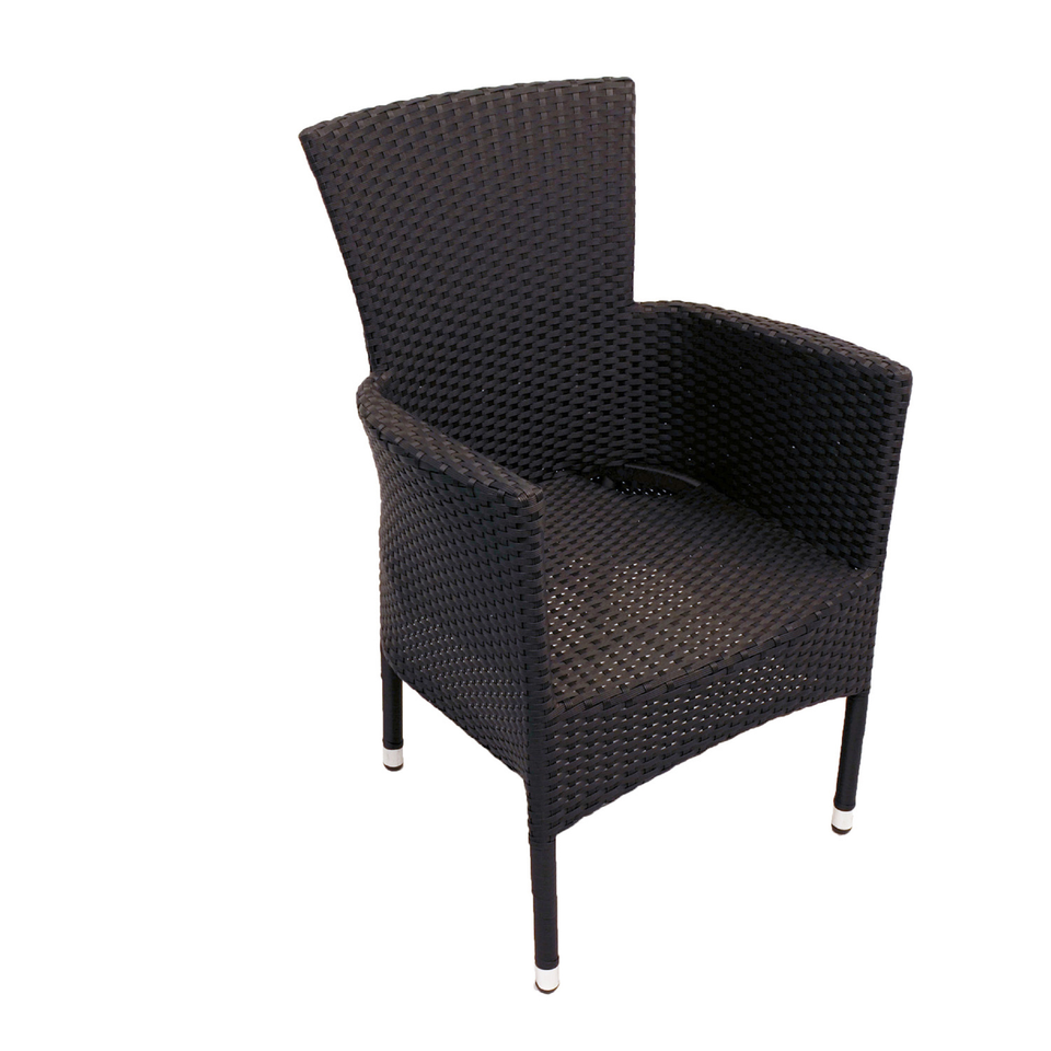 Byron Manor Avignon Mosaic Stone Garden Dining Table With 4 Stockholm Black Chairs
