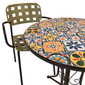 Summer Terrace Cuba Bistro 60cm with 2 Karin Chairs Garden Set