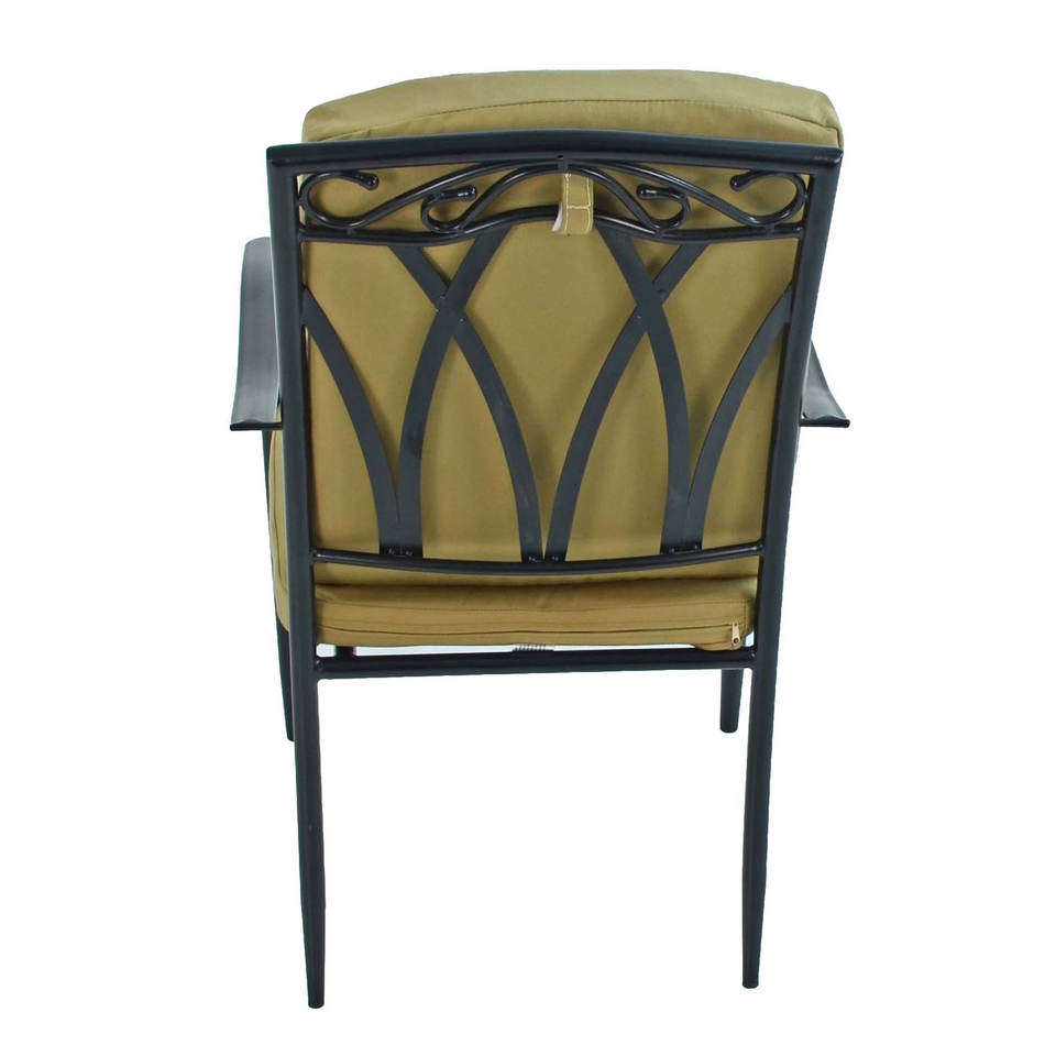 Byron Manor Bayfield Firepit Garden Patio Table with 4 Ascot Deluxe Chairs Set