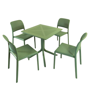 Nardi Clip 70cm Garden Table With 4 Bistrot Chair Set in Olive Green