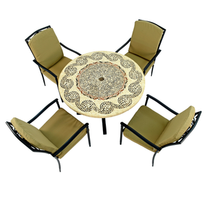 Byron Manor Avignon Garden Dining Table with 4 Ascot Deluxe Chairs Set