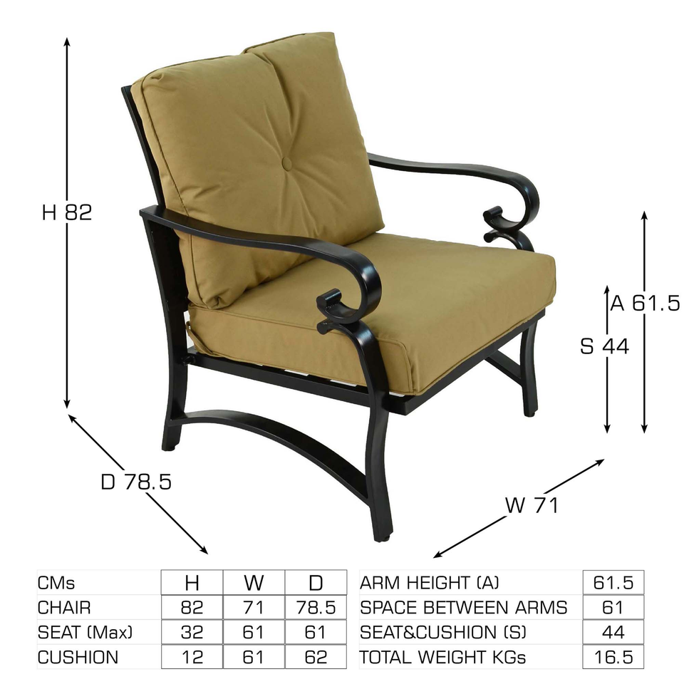 Byron Manor Avignon Garden Coffee Table with 4 Windsor Deluxe Lounge Chair Set