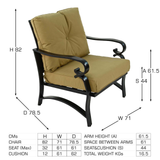 Byron Manor Avignon Garden Coffee Table with 4 Windsor Deluxe Lounge Chair Set