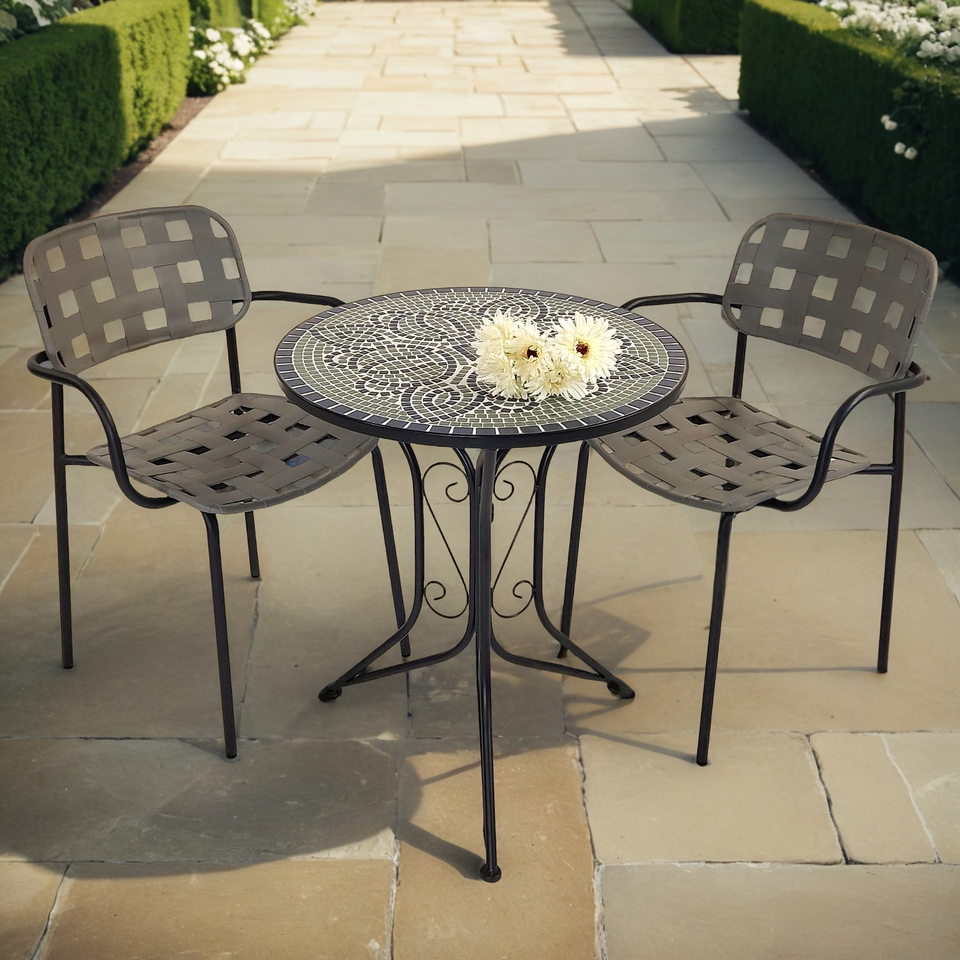 Summer Terrace Antigua Bistro 60cm with 2 Karin Chairs Garden Set