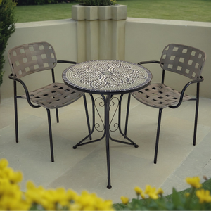 Summer Terrace Antigua Bistro 60cm with 2 Karin Chairs Garden Set