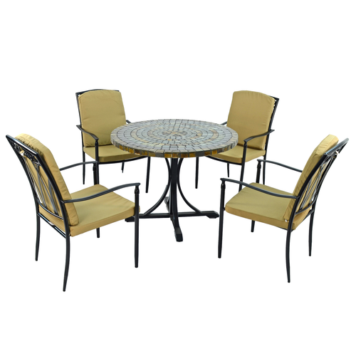 Byron Manor Monterey Garden Dining Table With 4 Ascot Chairs Set
