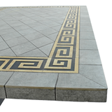 Byron Manor Burlington Mosaic Stone Garden Dining Table with 6 Ascot Chairs