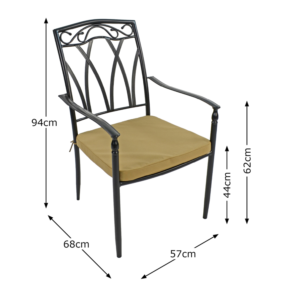 Byron Manor Avignon Stone Mosaic Garden Dining Table with 4 Ascot Chairs