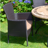 Byron Manor Avignon Mosaic Stone Garden Dining Table With 4 Stockholm Brown Chairs