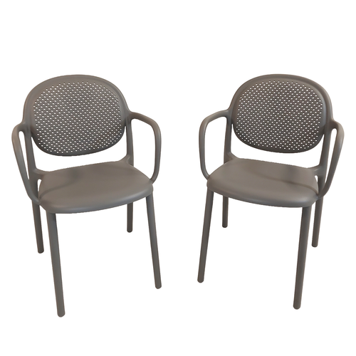 Modura Stina Garden Chair Nickel Grey - Pack of 2