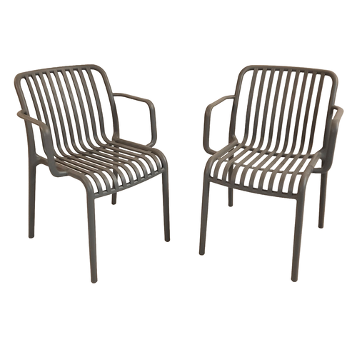 Modura Alma Garden Chair Nickel Grey - Pack of 2