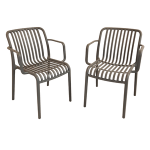Modura Alma Garden Chair Nickel Grey - Pack of 2