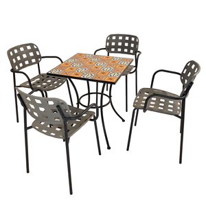 Summer Terrace Tobago Square 60cm with 4 Karin Chairs Garden Set