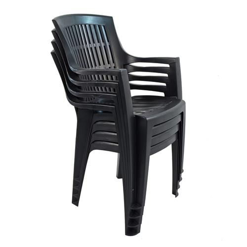 Trabella Parma Stack Garden Chair in Anthracite - Pack of 4