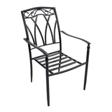 Byron Manor Burlington Mosaic Stone Garden Dining Table with 6 Ascot Chairs