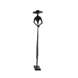 Elur Summer Hat Girl Statue Iron Figurine 33cm in Mocha Brown