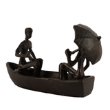 Elur Romantic Boat Trip Iron Status Figurine 11cm in Mocha Brown
